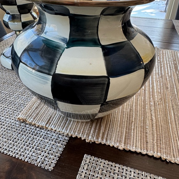MacKenzie-Childs Black and White Checkered Vase - Picture 2 of 5